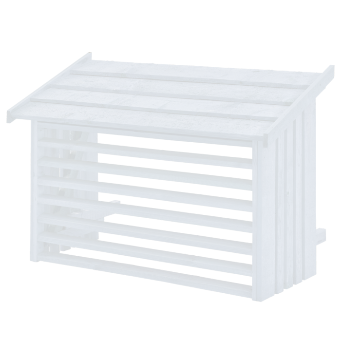 Cache climatisation 116x56x78cm - bois autoclave - lasuré Blanc