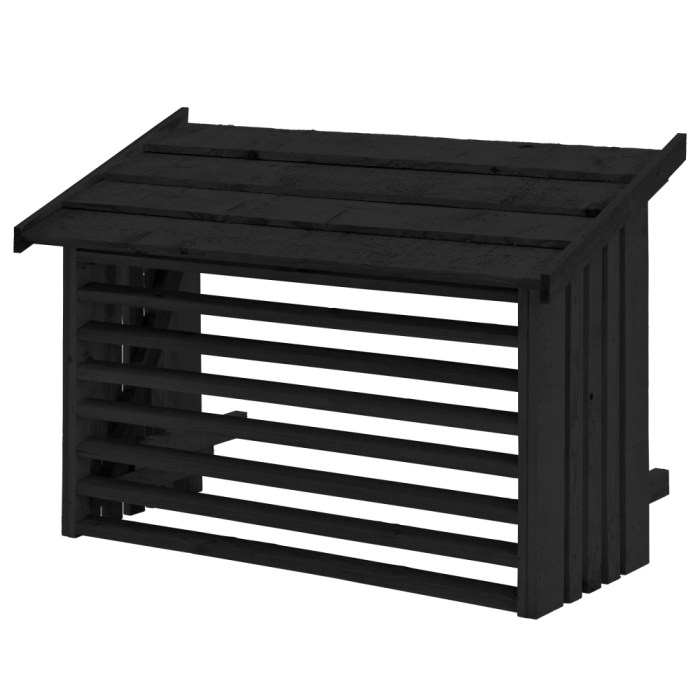 Cache climatisation 116x56x78cm - bois autoclave - lasuré Noir