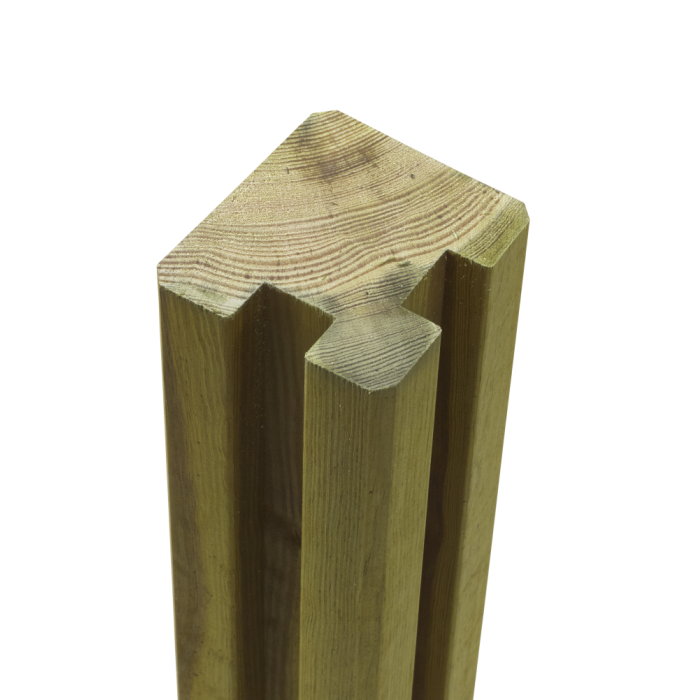 combineren Edele Onweersbui Profielpaal – 268x9x9cm - Hoek - Geïmpregneerd hout naturel