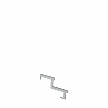 Zanca de acero para escalera de 2 peldaños - opción contrahuellas - 1 unidad