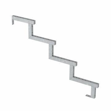 Stahl Treppenwange 4 Stufen - mit Option für Setzstufen